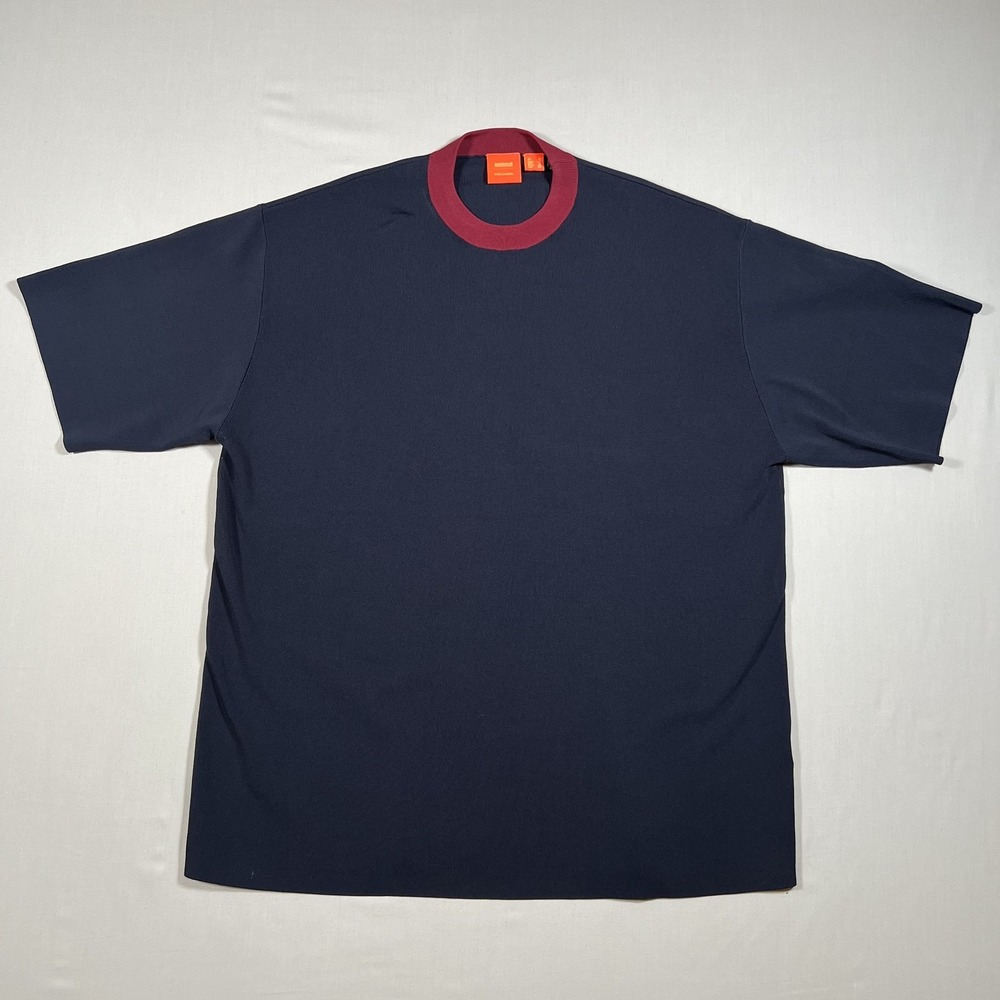 Barbour Roksanda Women's Navy Blue Burgundy Knitted Oversized Tee Top